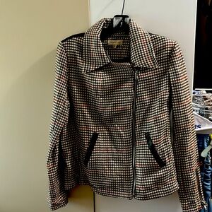 Herringbone zip blazer